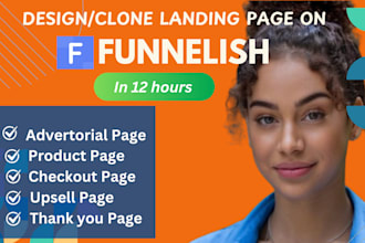 clone funnelish product page advertorial page landing page