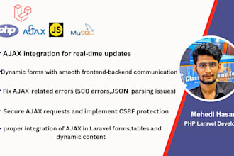fix PHP laravel ajax bugs and integrate real time features