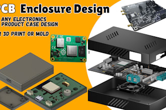 design pcb enclosure, 3d case for electronics, pcb product case for 3d printing
