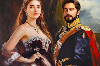 make a king or queen royal portrait personalized gift of you