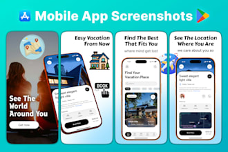 do app store screenshots design for play store and app store