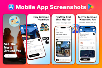 design app store screenshots and play store screenshots