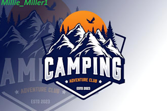 do travel, tour, outdoor, tourism, hotel, mountain logo with creative thinking