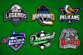 do elegant basketball football sports logo design for you