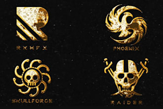 draw custom 3d dark grunge metal logo design for you