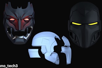 sculpt cosplay 3d mask helmet oni mask futuristic mask helmet model for 3d print