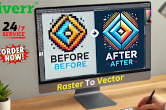 vector tracing, convert, redraw logo quickly