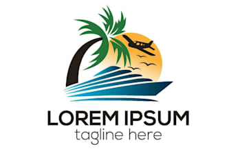 draw travel, agency, hotel, and resort logo creation