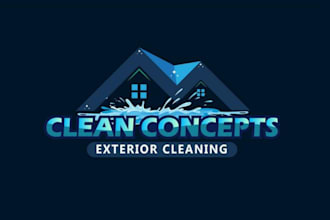 design super home cleaning and pressure washing logo