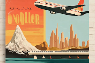 design a top level vintage travel poster