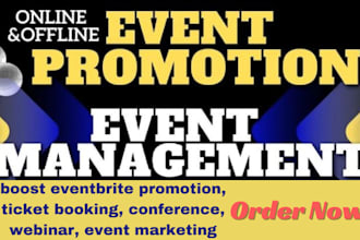 boost eventbrite promotion, ticket booking, conference, webinar, event marketing