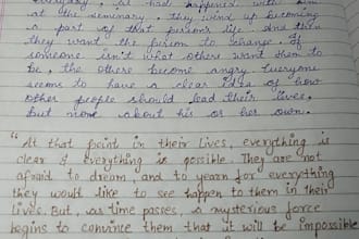 handwrite any documents,study notes and letter