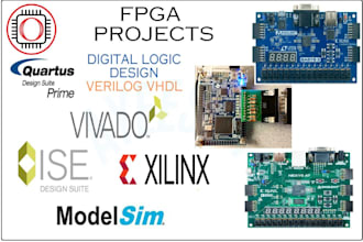 do verilog, vhdl, fpga using vivado, quartus, multisim, xilinx, logisim