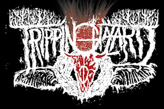 draw black metal, death metal, grindcore deathcore band logo