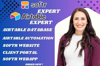 setup airtable automation softr website client portal database design