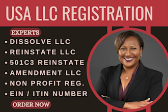 dissolve llc, ein, itin reinstate llc, llc registration, amend llc annual report