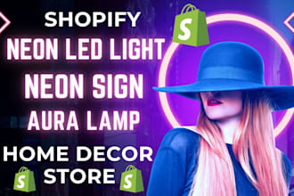 setup neon led light shopify store neon sign shopify aura lamp store home decor