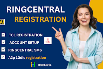 handle ringcentral tcr registration, a2p 10dlc setup, and tcr standard websitesm