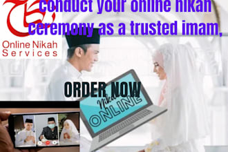 be your online nikah imam and provide witness and wali as trusted imam worldwide