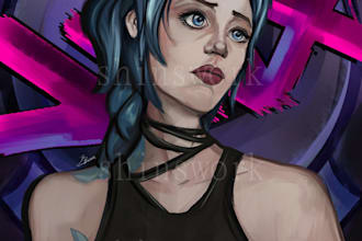 draw you with league of legends arcane artstyle as a character