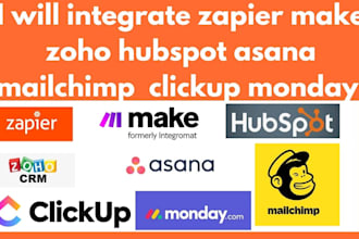 integrate zapier make zoho hubspot asana   mailchimp asana clickup monday