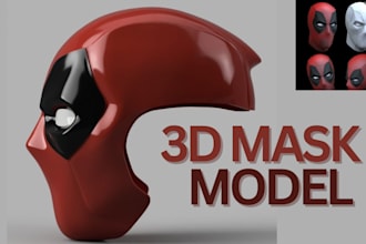 3d modelling of helmet or mask for 3d printing