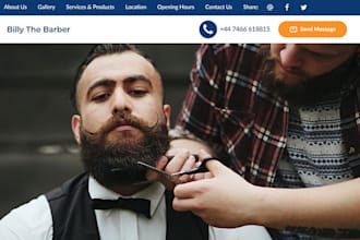 design barbershop website hair salon website for appointment booking website