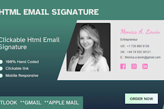 design clickable responsive html email signature