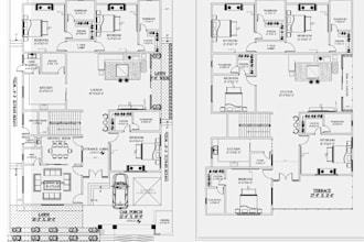 2d floor plan drawings for residential and commercial architectural projects