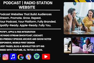 design a responsive podcast website, radio station website