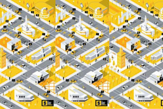 do a modern vector,illustration, city,and custom map for you