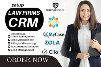 setup law firms crm clio zoho practicepanther lawmatics hubspot salesforce