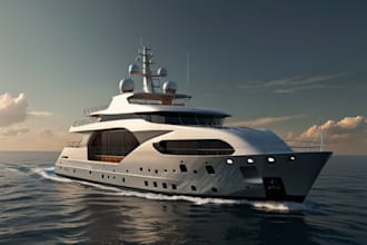 model 3d boat, 3d ship, 3d yacht, 3d water simulation tugboat boat wrap 3d truck