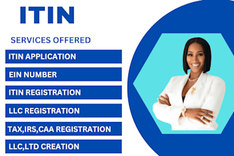 help you get itin as an irs caa, dissolve llc, create llc or ltd