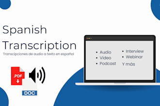 transcribe audio and video to text in spanish