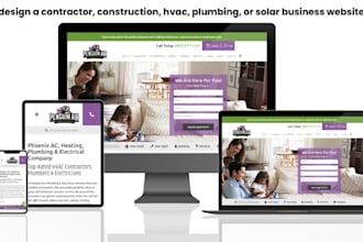 design a contractor, construction, hvac, plumbing, or solar business website