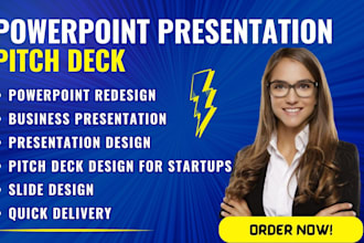 design, redesign powerpoint presentation pitch deck for business, slide design