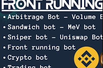 develop arbitrage bot, copy trading bot, front running bot, solana volume bot