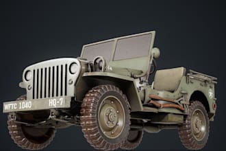 craft 3d willys jeep model, tractor, excavator, automobile cad desig,3d interior
