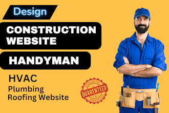 build construction, cleaning, hvac, plumbing, roofing, handyman website