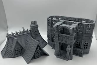 sculpt wargaming land,terrain house, game ruin,mini building,depth 56,dnd castle