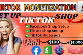 fix tiktok shop suspension, setup tiktokshop and tiktok marketing , monetization