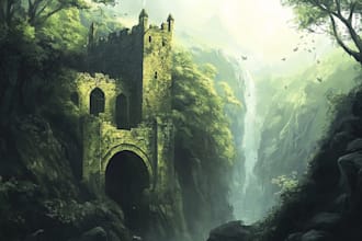 create fantasy character or landscape illustration
