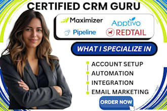 setup maximizer zoho bigin freshsales crm copper netsuite automation gohighlevel