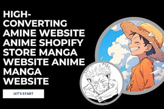 design amine website anime shopify store manga website anime manga website