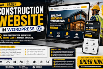 design construction website contractor website roofing website in wordpress