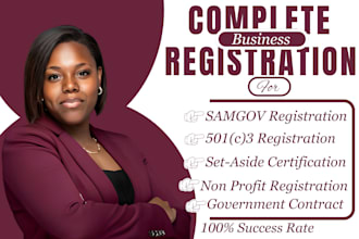 handle non profit registration 501c3, mbe, wosb, ein, samgov, 8a, and cage code