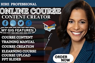 create online course content curriculum training manual video course creation