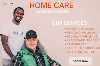 home care leads elderly care leads senior care leads landing page