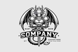 design super  dragon knight mascot logo just for you